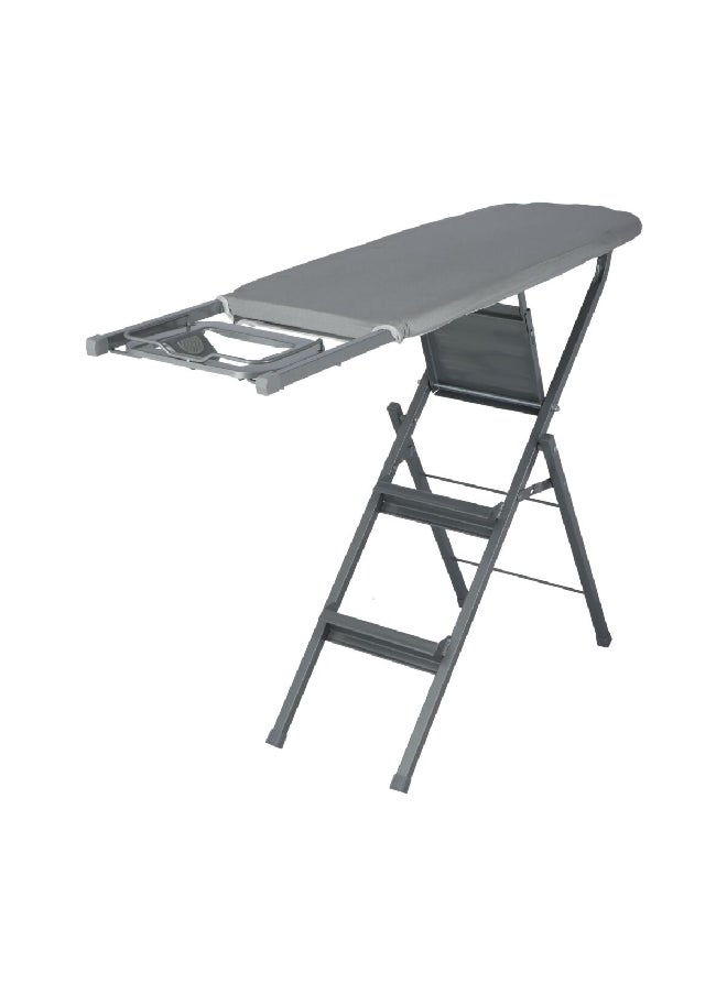 HONEYBEE Durable and Foldable Free Standing Step Ladder Ironing Board Grey 95 x 37.5 x 13.5 cm  - Image 1