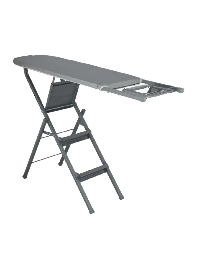 HoneyBee Durable and Foldable Free Standing Step Ladder Ironing Board Grey 95 x 37.5 x 13.5 cm