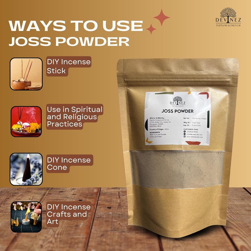 Devinez Organic Joss Powder Premium A Grade Litsea Glutinosa from Vietnam for Agarbatti | Incense, Doop Cones, Sambrani & Dhoopbatti Making | Natural & Pure (Pack-400g) - Image 5