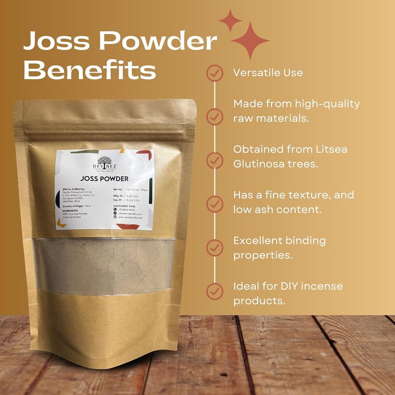 Devinez Organic Joss Powder Premium A Grade Litsea Glutinosa from Vietnam for Agarbatti | Incense, Doop Cones, Sambrani & Dhoopbatti Making | Natural & Pure (Pack-400g) - Image 4