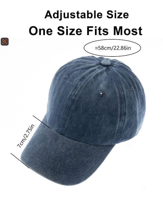 Happy D Baseball Cap, Golf Dad Hat, Adjustable, Original Classic, Low-Key, Cotton Hat, Unprocessed, Simple Flat Top, Unisex, Navy Blue - Image 2