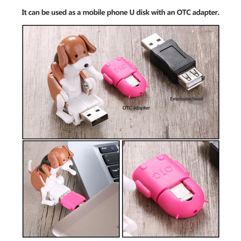 USB Flash Drive 8GB White - Stress-Relieving Humping Dog Design Portable Mini Cute USB Gadget for PC Laptop Vehicle TV Digital Device Storage - Image 2