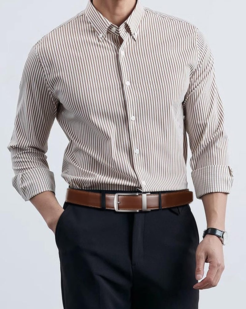 BOSTANTEN Mens Belt Leather Ratchet 1 3/8'' Belt For Men Gift Dress and Casual with Adjustable Buckle, Trim to Fit - Image 2