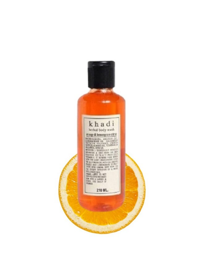 Khadi Herbal Revitalizing Orange And Lemongrass Body Wash Enriching Citrus Blend For Invigorating Showers Parabenfree Natural Cleanser 210Ml (Pack Of 3) - Image 5