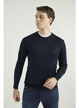 D'S DAMAT Regular Fit Navy Blue Plain Knit 5HF060632004D  - Image 2