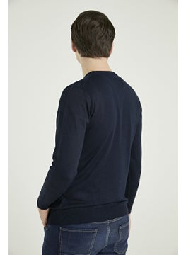 D'S DAMAT Regular Fit Navy Blue Plain Knit 5HF060632004D  - Image 4