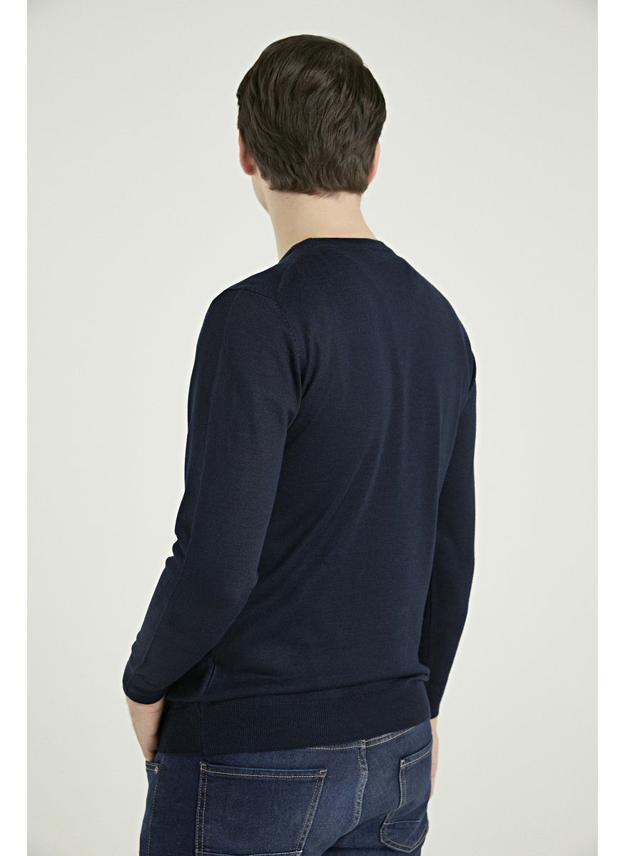 D'S DAMAT - Regular Fit Navy Blue Plain Knit 5HF060632004D - Image 1