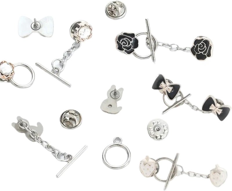 70pcs Nail-Free Cardigan Buckle Close Neckline Decorative Brooch Anti Glare Fixed Clothes Pin Fit Tighten Accessories(Style L) - Image 5