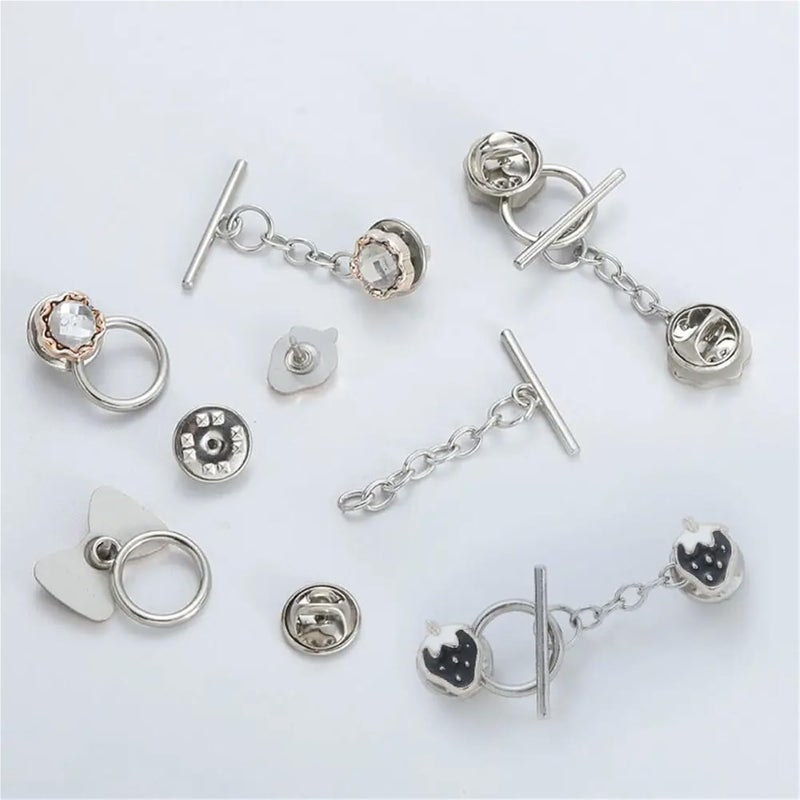 70pcs Nail-Free Cardigan Buckle Close Neckline Decorative Brooch Anti Glare Fixed Clothes Pin Fit Tighten Accessories(Style L) - Image 4