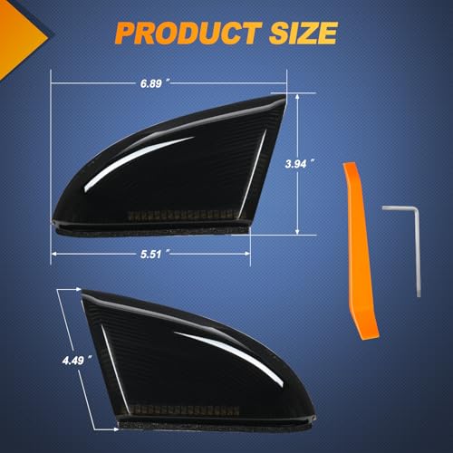 Nilight Side Mirror Marker Light Switchback Amber Turn Signals White Puddle Lights Smoked Lens Plug and Play Compatible With 20092018 Ram 1500 2500 3500 20092022 Classic - Image 3