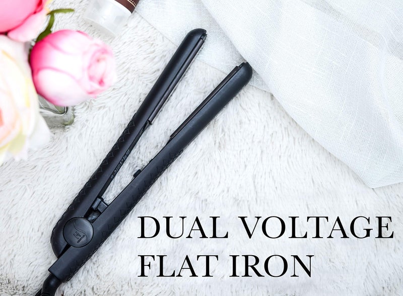 Herstyler Superstyler Onyx Ceramic Flat Iron - Ceramic Hair Straightener with Adjustable Temperature - Travel-Friendly Dual Voltage Flat Iron - Image 2