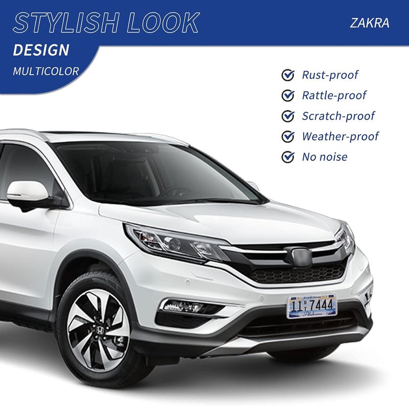 ZAKRA 2 Pack Silicone License Plate Frames - Rust-Proof, Rattle-Proof, Weather-Proof (White) - Image 5