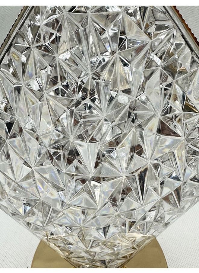 C&C Home Touch Control 3 Colors Square Shape Rechargeable Table Lamp with Metal Base Small Decorative Acrylic Night Light Crystal Table Lamp for Party Living Room Bedroom  - Image 3