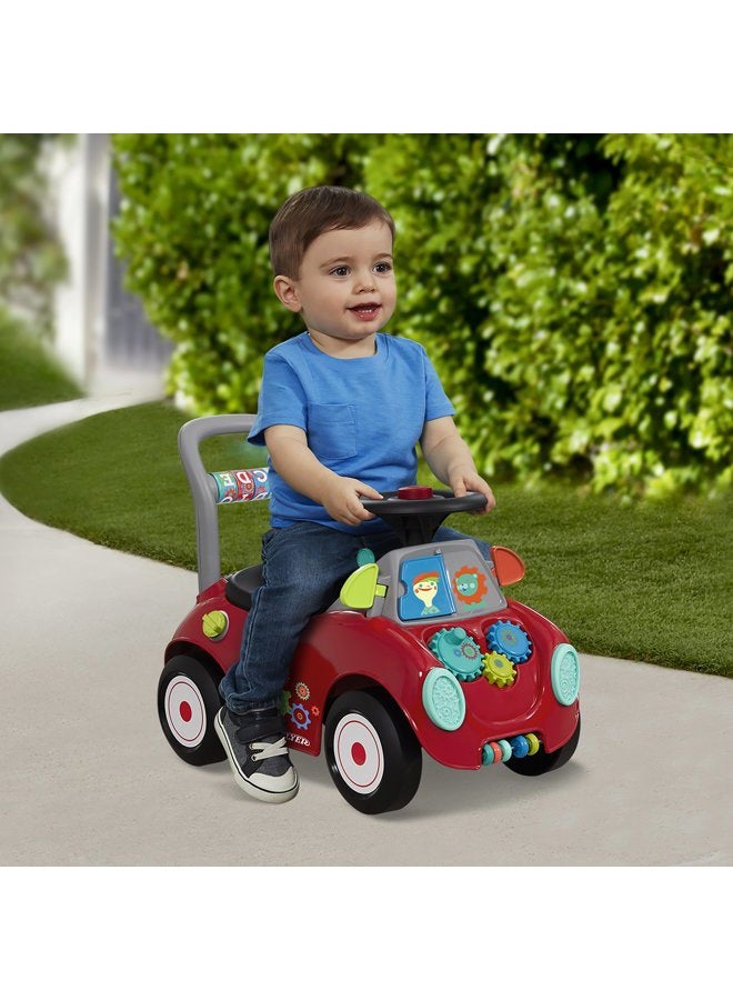 Radio Flyer Busy Buggy, for Toddlers 1-3, 3-in-1 Push Walker Ride On Car with 17 Sensory Activities, Anti-Tip Feature, Under-Seat Storage, Horn and Gears, 42 lb Capacity, Toddler Ride On Toys - Image 4