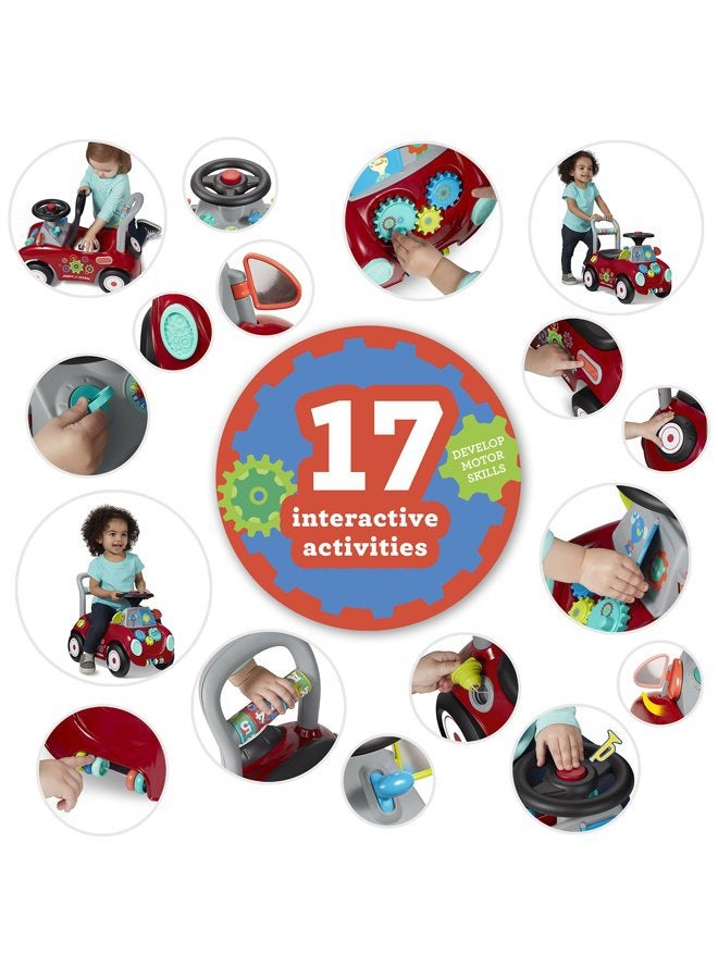 Radio Flyer Busy Buggy, for Toddlers 1-3, 3-in-1 Push Walker Ride On Car with 17 Sensory Activities, Anti-Tip Feature, Under-Seat Storage, Horn and Gears, 42 lb Capacity, Toddler Ride On Toys - Image 3