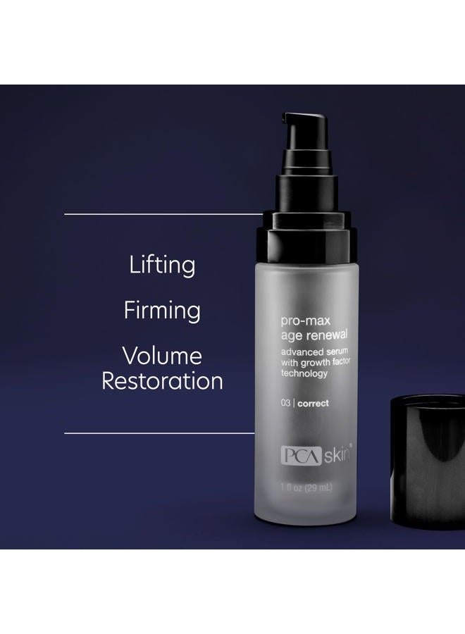 PCA SKIN Pro Max Age Renewal Anti Aging Serum, Anti Aging Face Serum for Reducing Wrinkles and Sagging Skin, Helps Lift and Firm Skin on Face and Neck, Safe For All Skin Types, 1.0 oz Pump Bottle - Image 5