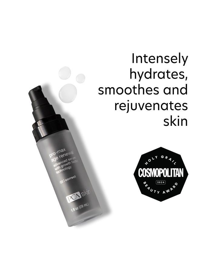 PCA SKIN Pro Max Age Renewal Anti Aging Serum, Anti Aging Face Serum for Reducing Wrinkles and Sagging Skin, Helps Lift and Firm Skin on Face and Neck, Safe For All Skin Types, 1.0 oz Pump Bottle - Image 2