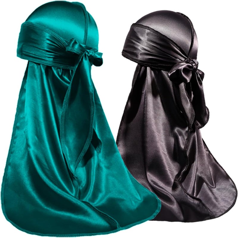 ForceWave 2 PCS Silky Satin Baby Durags for Boys Girls Infant - Image 1