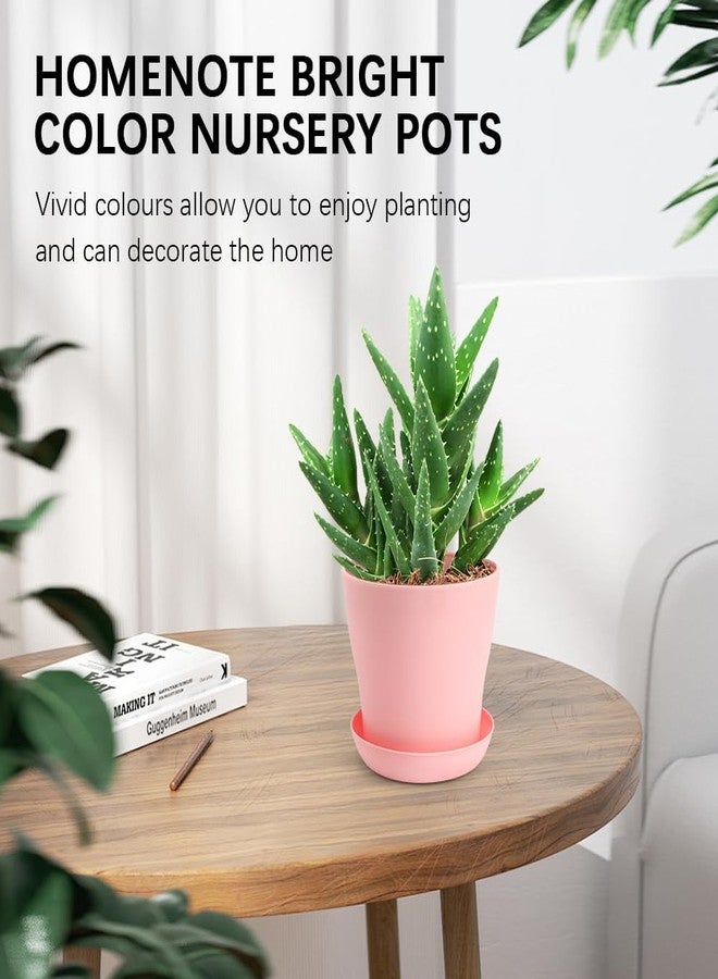 OALCQ 4 inch Plant Pots with Drainage 10 Pcs Small flower Pots for Indoor Plants Pots Succulent Pots Small Plant Pots Planters for Indoor Plants Nursery Pots Plastic Pots for Plants Herb Planter 5 colors - Image 4
