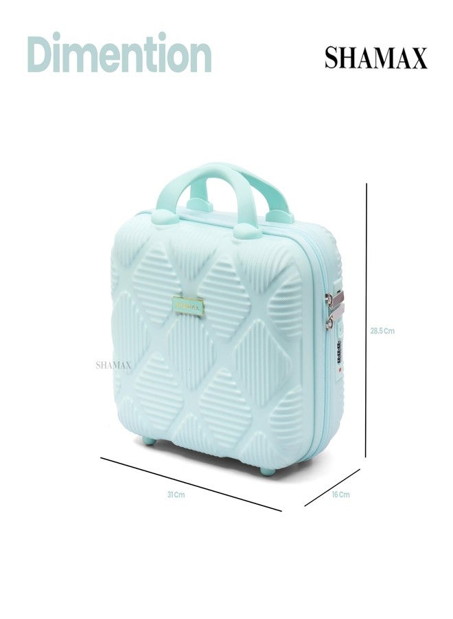 SHAMAX® Hard Shell Makeup Organizer Bag for Women Travel Vanity Case with Handle, TSA Lock, Inner Mesh Pocket & Spacious Storage | Cosmetic, Skincare & Toiletry Organizer (Mint Green) 31×28.5×16 cm - Image 5