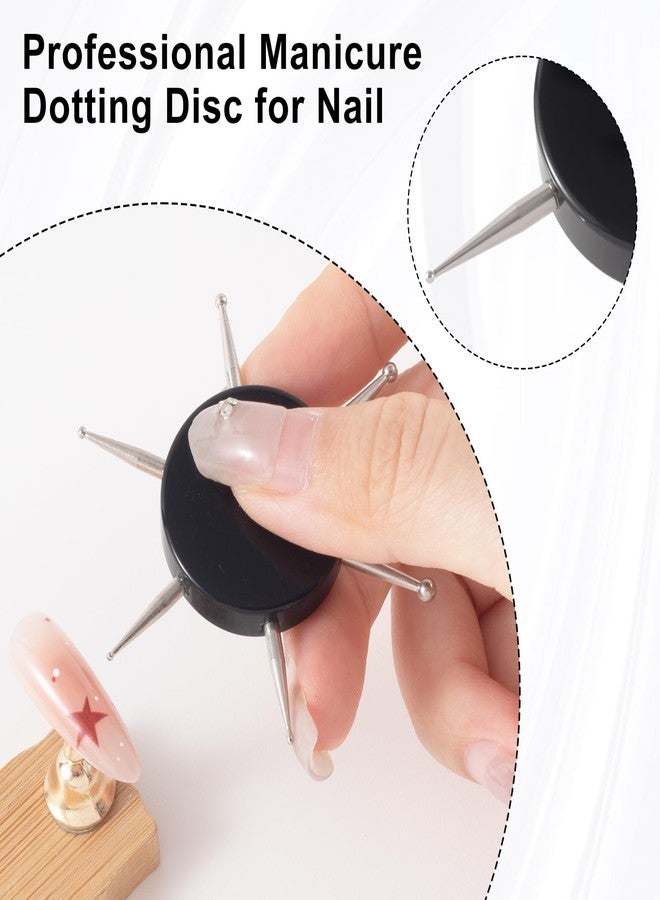 TARINI 6-in-1 Nail Dotting Tool - Metal Circular Dot Pen with Ergonomic Handle, Multi-Size Tips for Manicure Embossing Tracing Painting Nail Art Design (Black) - Image 5