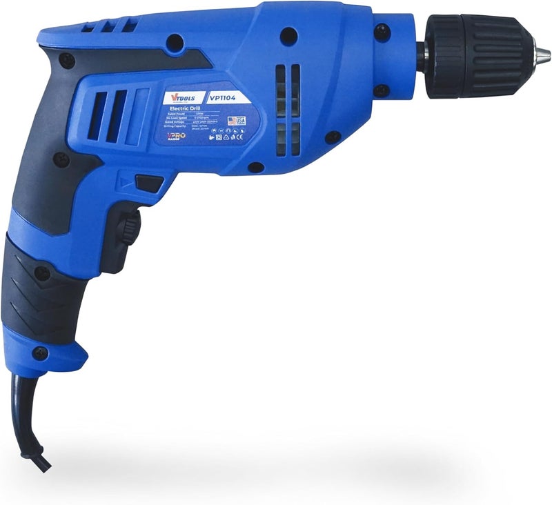 VTOOLS 500W Professional Electric Drill Driver, Heavy Duty Up To 2700Rpm, Multi-Function, 10Mm Chuck, For Wood, Plastic, And Metal, Diy And Office Repair, Vp1104 - Image 4