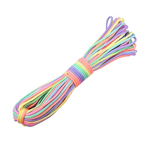 GeGeDa Rainbow Paracord 7 Core Nylon Parachute Cord Camping Rope 100FT Light Rainbow 100