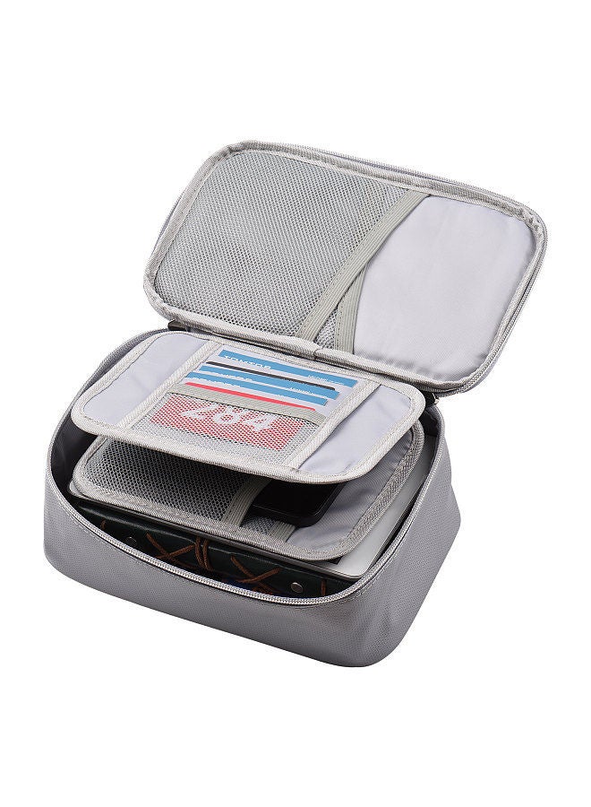 Generic Fireproof File Document Bag Safety Organizer with 3-Digit Lock Closure Fire & Water Resistant Money Pouch Multi-Layer Card Case for Home Office Travel Passport Certificates  - Image 2