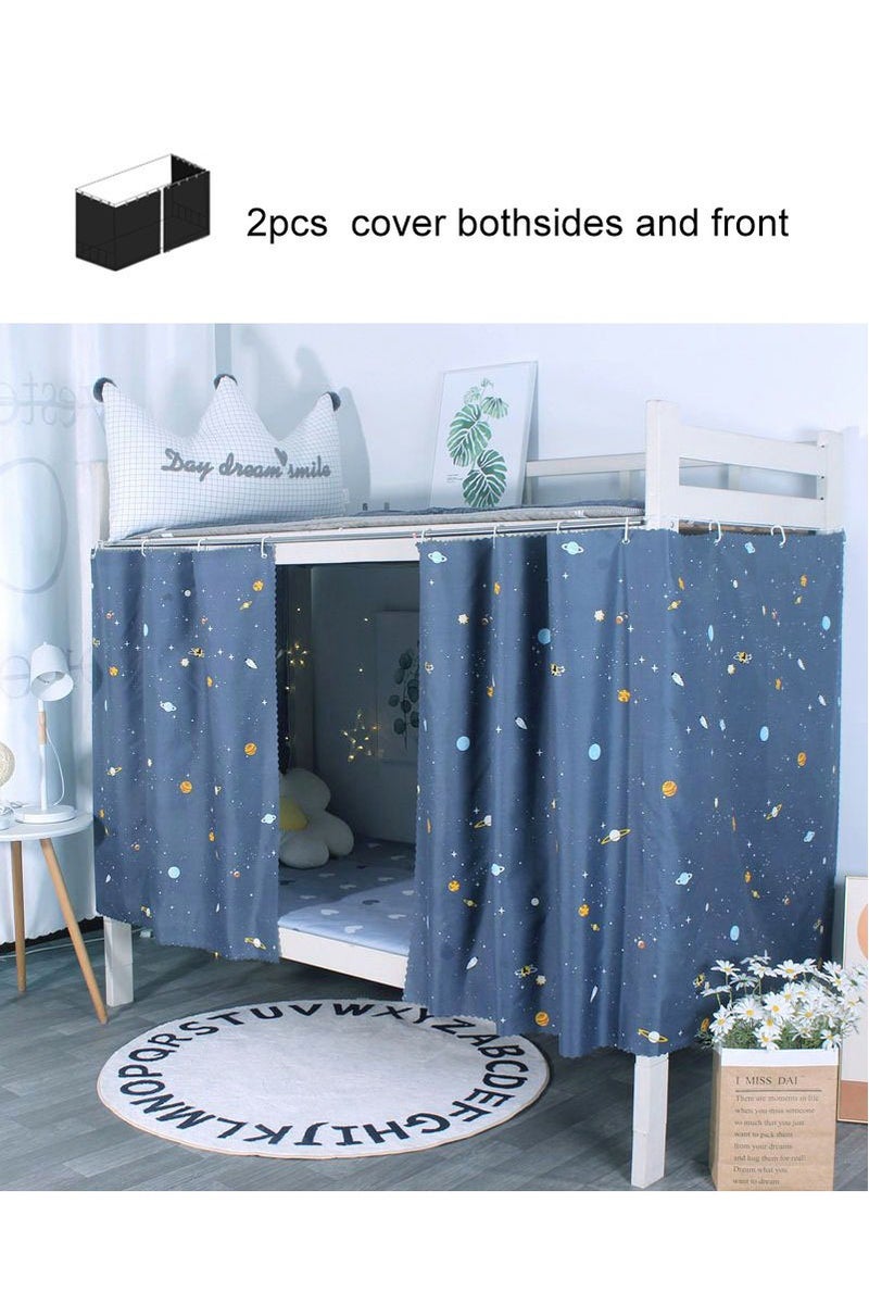 FASHION HOME 2PCS Bunk Bed Curtain Single Sleeper Canopy Blackout Cloth Shading Bedding Junior Students College Home Drapery - Image 1