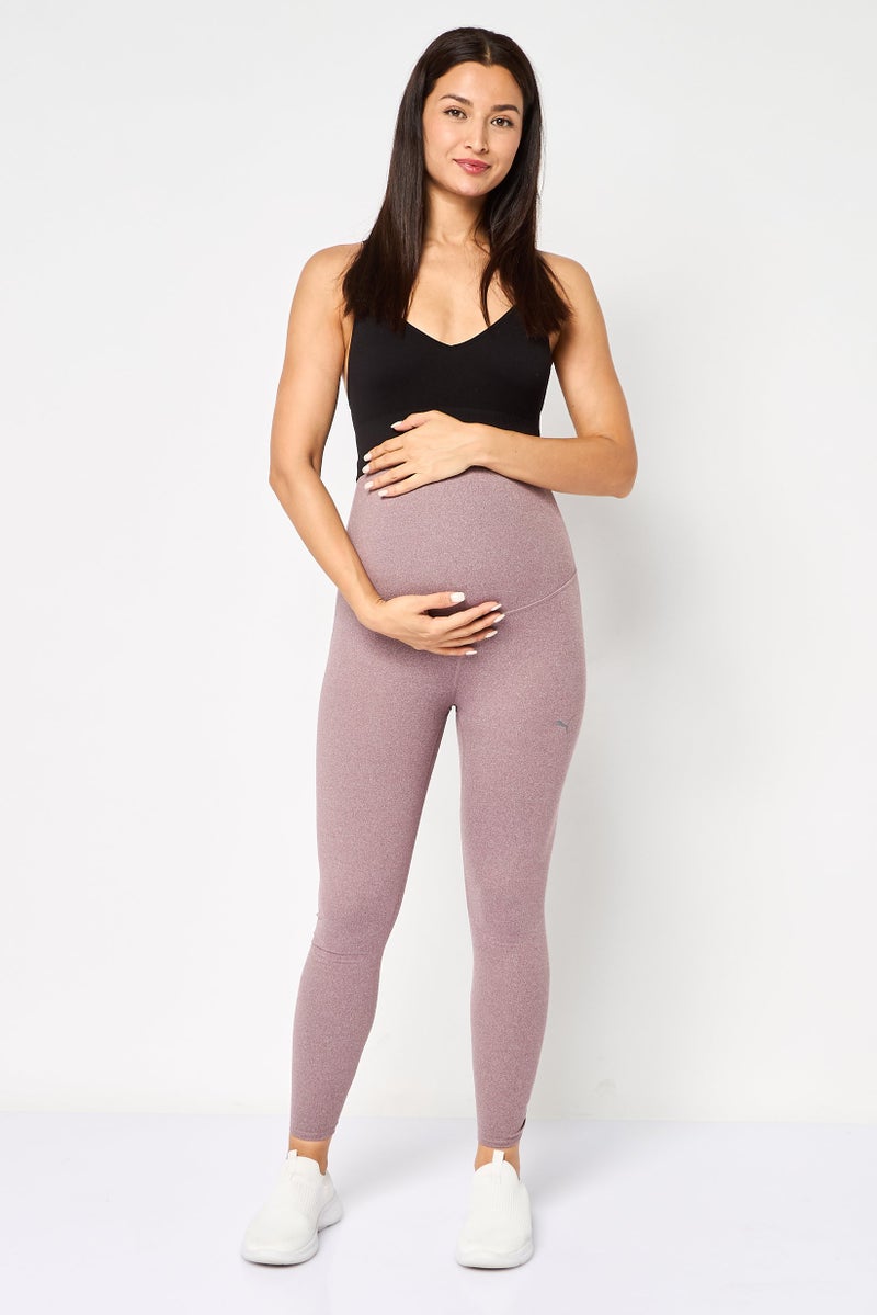 PUMA سروال رياضي للحمل بخصر مرن، لون برقوقي غامق - Image 4