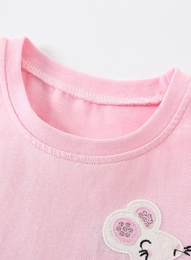 YUNIQEE Pink Printed Short Sleeve Crew Neck T-Shirt