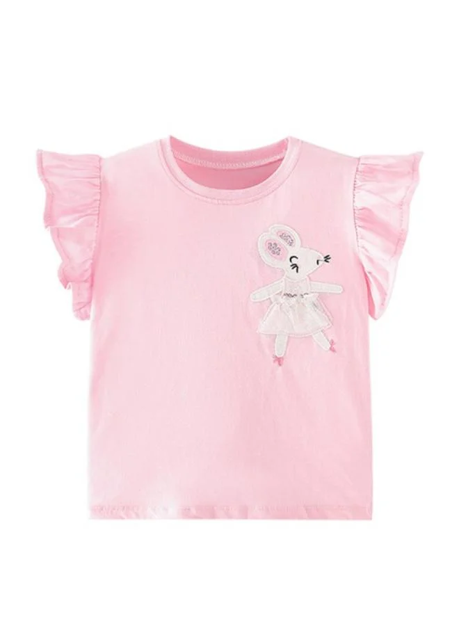 YUNIQEE Pink Printed Short Sleeve Crew Neck T-Shirt