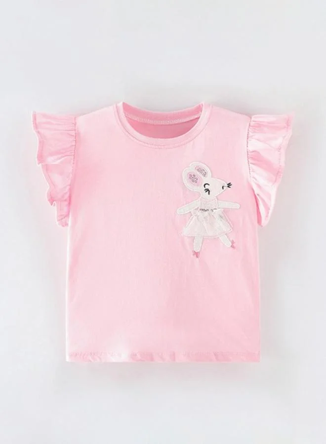 YUNIQEE Pink Printed Short Sleeve Crew Neck T-Shirt