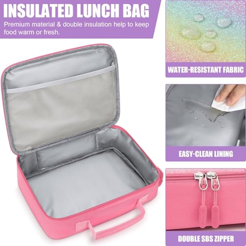 Fimibuke Kids Bento Snack Lunch Box with 4 Compartment, Insulated lunch Bag, Stainless Steel Vacuum Thermos Food Jar, Ice Pack, Utensils Set, Birthday Gift for Age 3-12 Back to School Toddler Girl Boy - Image 5