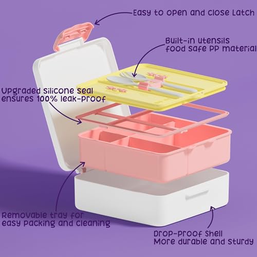 Fimibuke Kids Bento Snack Lunch Box with 4 Compartment, Insulated lunch Bag, Stainless Steel Vacuum Thermos Food Jar, Ice Pack, Utensils Set, Birthday Gift for Age 3-12 Back to School Toddler Girl Boy - Image 4