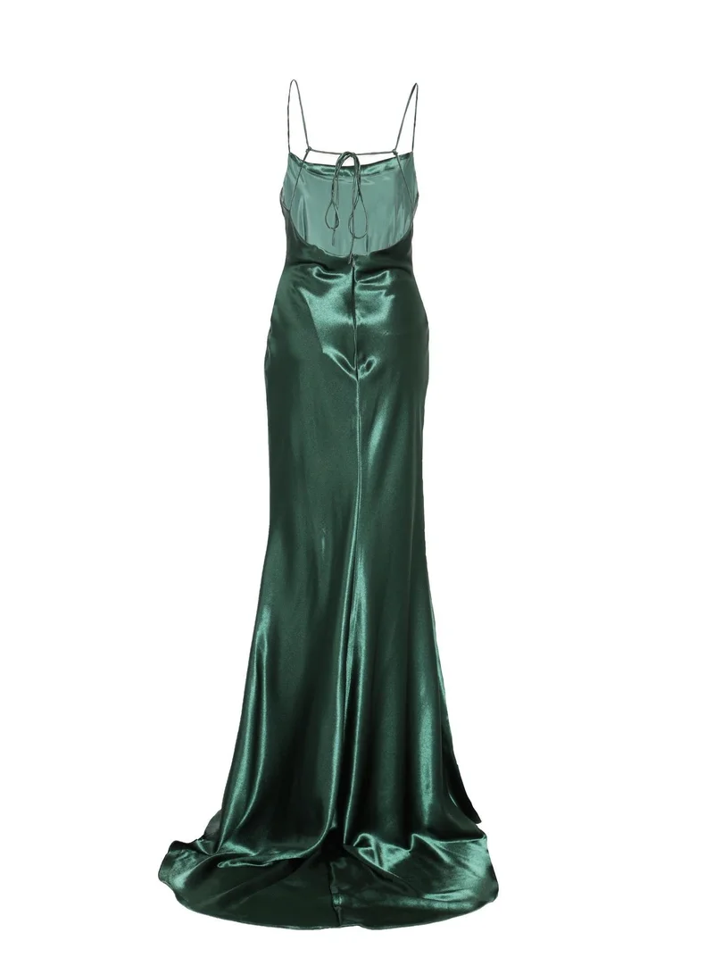 True Decadence Pippa Emerald Green Bridesmaid Cowl-Neck Slip Dress