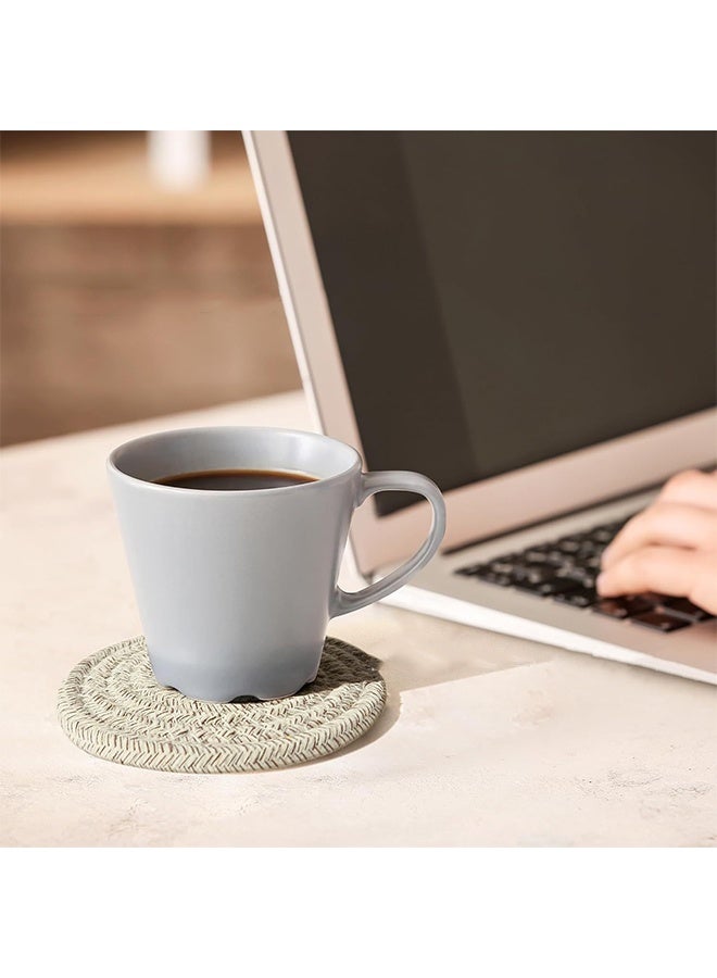 8 قطع واقيات مشروبات مع حامل، واقيات مشروبات منسوجة من القطن الماص للمشروبات، طقم واقيات مشروبات بديكور منزلي بسيط لطاولة خشبية لحماية الطاولة - Image 2