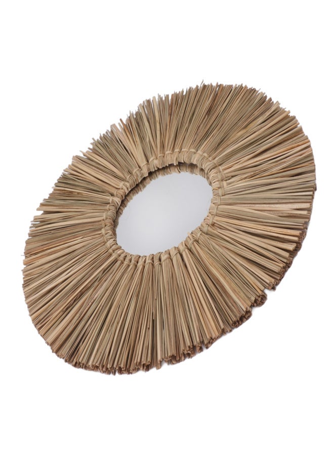 Woven Wall Mirror Decorative Hanging Round Seagrass Wall Mirror for Bedroom Living Room Home Decoration Original Color - Image 5