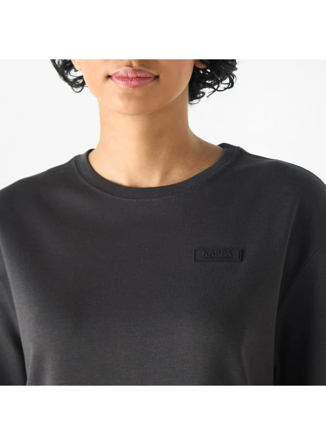 Kappa Kappa Tonal Text Detail T-shirt with Short Sleeves and Crew Neck