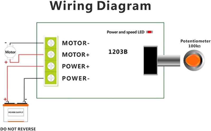 Greartisan 6V-28V 3A DC Motor Speed Controller PWM Variable Speed Regulator Governor Switch 1203B with Speed Control Knob - Image 5