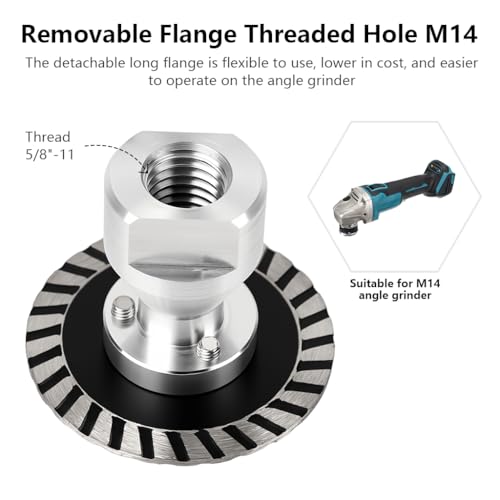 Serplex® 50mm Diamond Saw BIade for M14 Angle Grinder, Diamond Cup Wheel with RemovabIe FIange Engraving Cutting Disc for Grinding & Polishing Marble, Granite, Concrete, Ceramic & Glass - Image 5