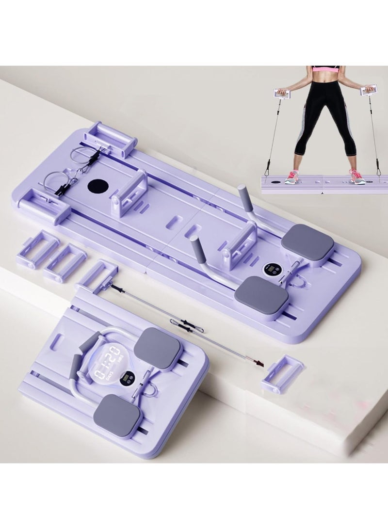 ELTRAZONE Pilates Reformer Machine with Timer, Foldable Pilates Machine for Home Use and Gym Workout, 5 in 1 Pilates Board, Suitable for Advanced and Beginners Users - Image 1
