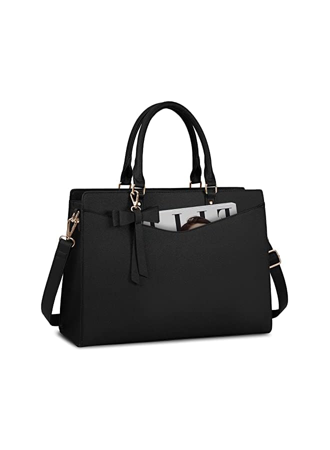 PROMASS Laptop Bag for Women 15.6 Inch Waterproof PU Leather Tote Bag Business Office Work Bag Briefcase Computer Tote Bag  - Image 1