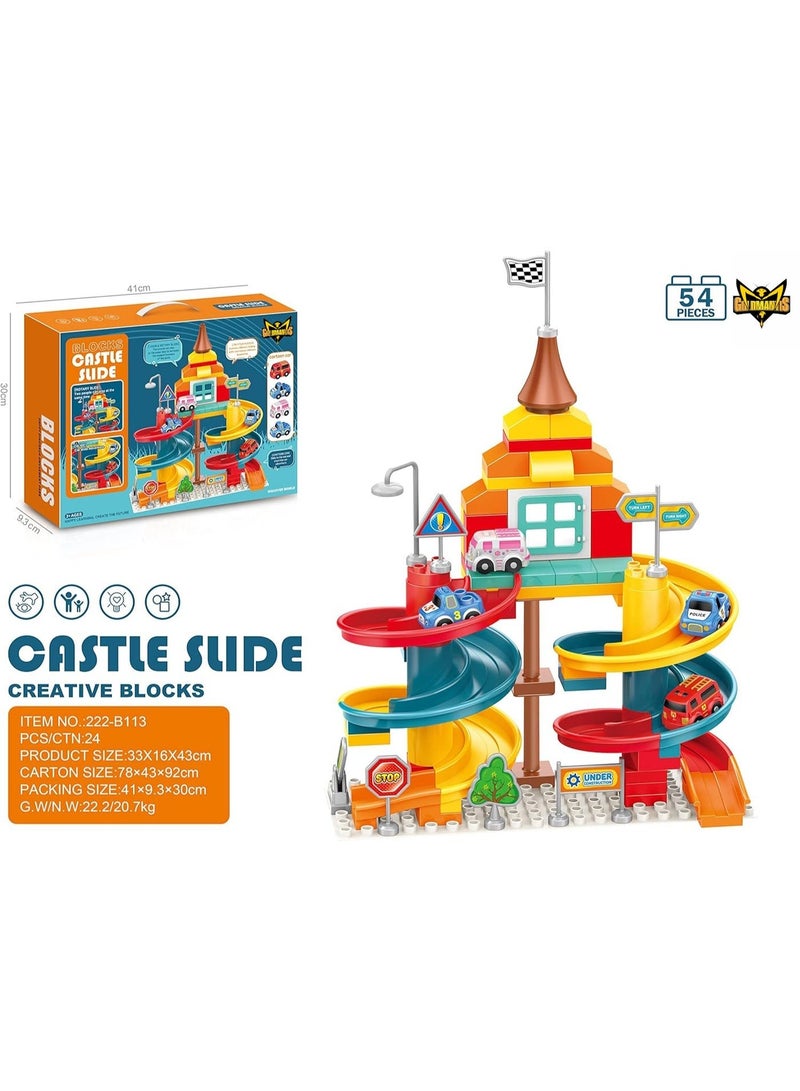 GOLD MANTIS Spiral Slide Track Toy Set – DIY Building Block Ramp Race Playset with Mini Cars, Colorful Construction Puzzle Toy for Kids, Educational & Interactive Gift for Boys & Girls - Image 2