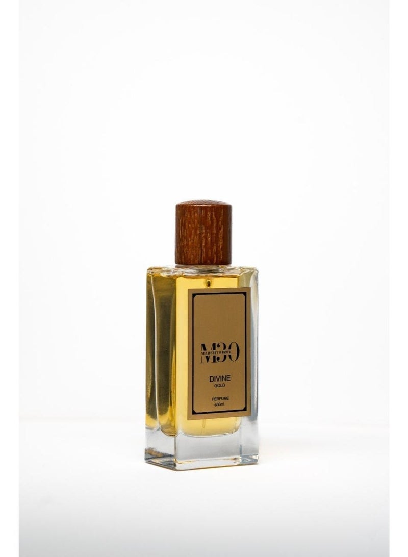March Thirty Divine Gold Eau de Parfum 50ml – Patchouli, Oud, Musky, Leather, Warm Spicy Long-Lasting Perfume for Men - Image 2