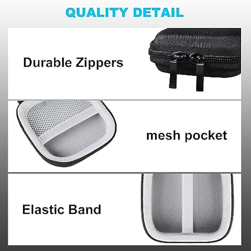 Hard Drive Carrying Case for Crucial X9 Pro/Crucial X10 Pro Portable SSD USB-A Adapter 1TB 2TB 4TB USB 3.2 External Solid State Drives Shockproof Water Repellent Storage Travel Bag, Black+Gray - Image 4