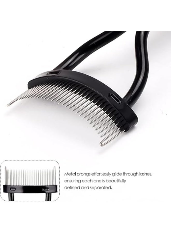 مكبس الرموش، مشط فصل الرموش، أداة إزالة الماسكارا مع غطاء (أسود) - Image 5