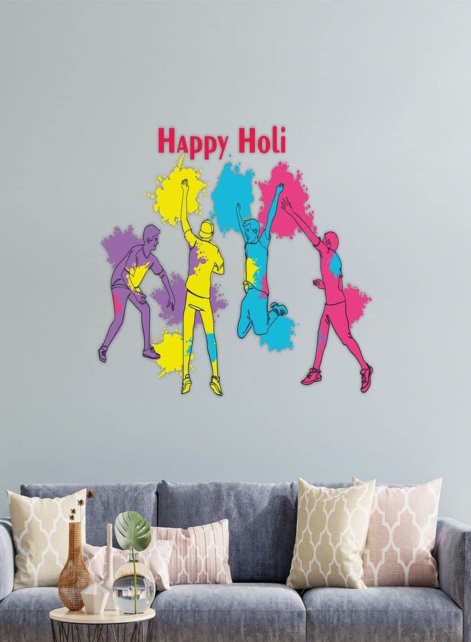 CVANU Happy Holi Festival of Colour/Holi Party Special Wall Sticker Self-Adhesive, Waterproof Vinyl Sticker Multicolour Size [60CM X 83CM]_C05 - Image 4