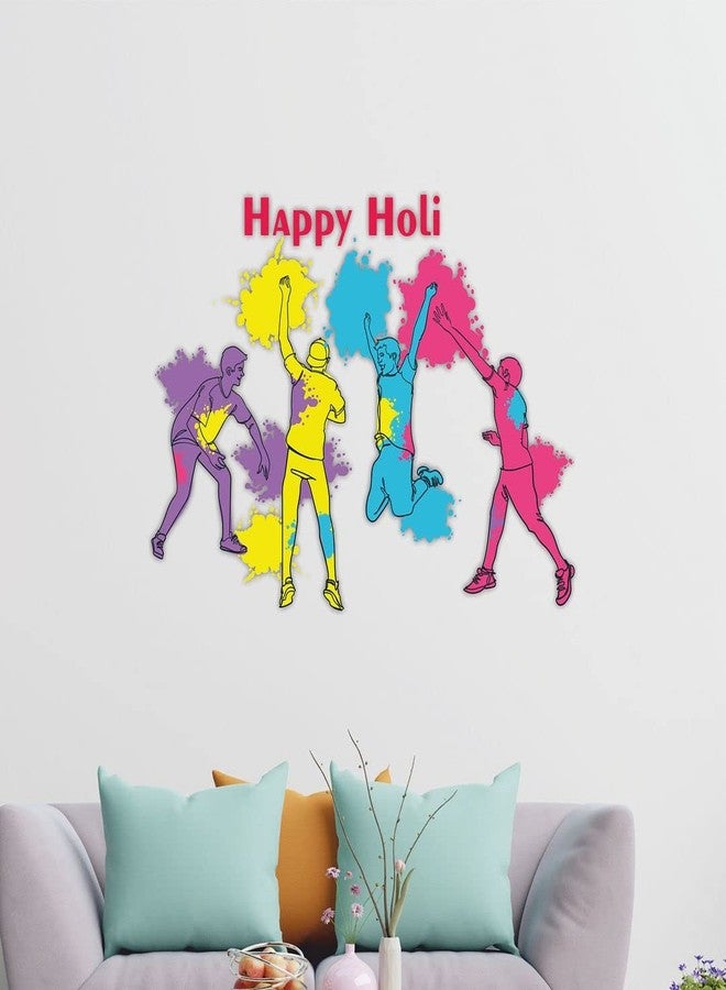 CVANU Happy Holi Festival of Colour/Holi Party Special Wall Sticker Self-Adhesive, Waterproof Vinyl Sticker Multicolour Size [60CM X 83CM]_C05 - Image 3