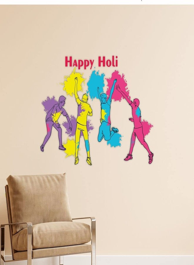 CVANU Happy Holi Festival of Colour/Holi Party Special Wall Sticker Self-Adhesive, Waterproof Vinyl Sticker Multicolour Size [60CM X 83CM]_C05 - Image 5